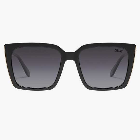 quay australia front cover black oversized square polarized sunglasses eyewear - Picture 6 of 7